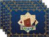 4PCs Happy Passover Linen Placemats Kitchen Dining Table Decor Pesach Star of David Table  Mats for Jewish Party Decorations