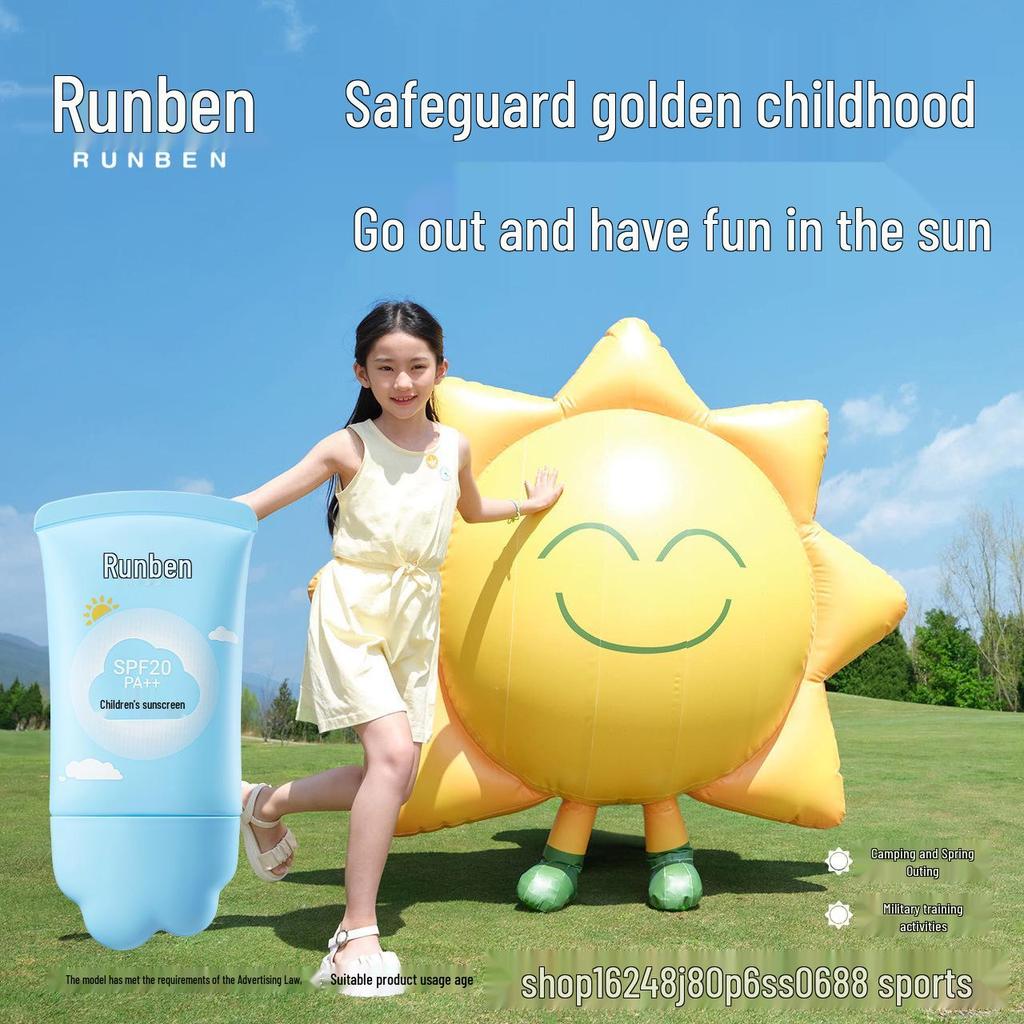 Lotion Solaire Runben pour Enfants: Protection UV pour Peau Sensible, Convient aux Bébés, aux Étudiants et aux Femmes Enceintes.