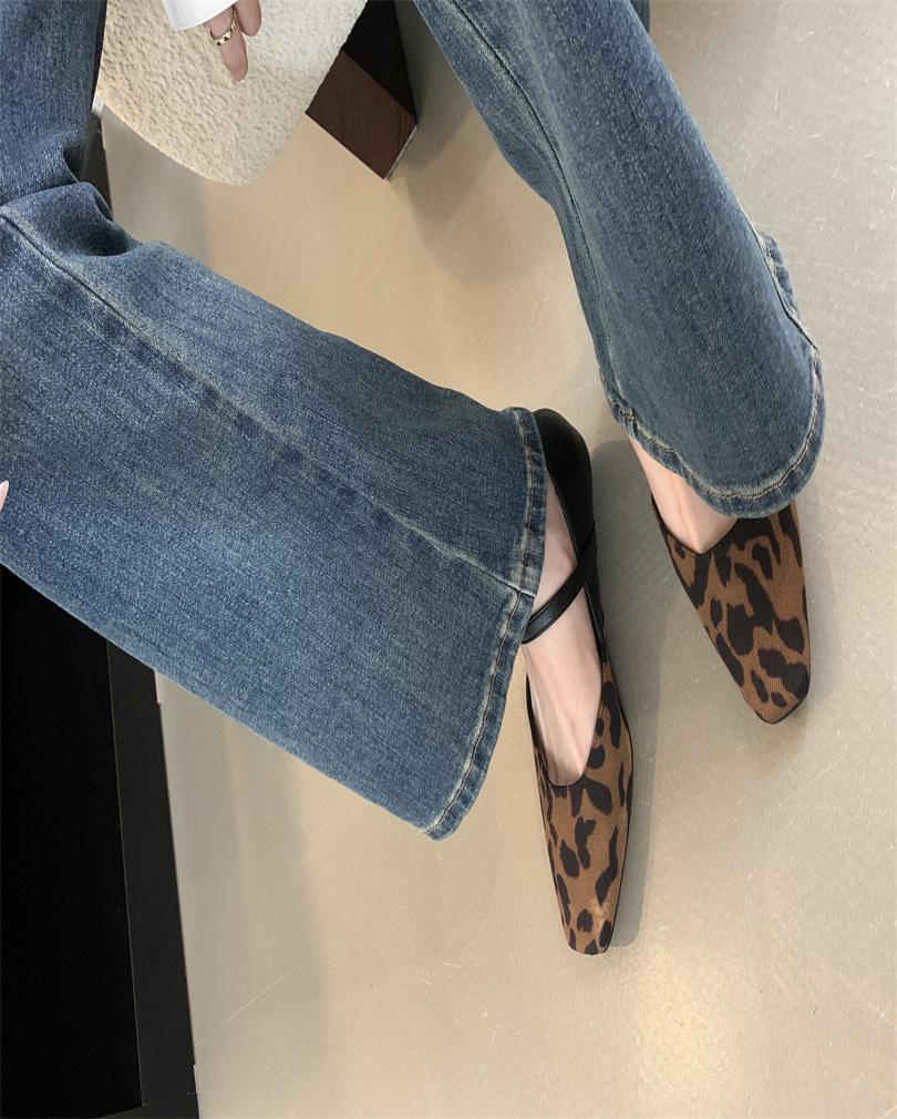 

Women s high heels women s spring 2025 French temperament elegant pointed head light mouth stiletto Mary Jane commuter shoes 39 цветной печати леопарда