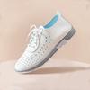 Women's Breathable Geometric Perforated Light Blue Low-Top Synthetic Cover Sneakers with PVC Sole EVA Cushion for All-Season Casual Wear