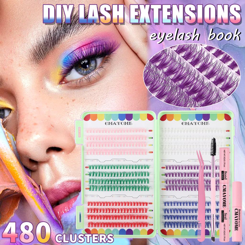 Diy Single Tuft Of Hair Large Capacity Family Photo Colored False Eyelashes Eyelash Book D Song Mixed False Eyelashes