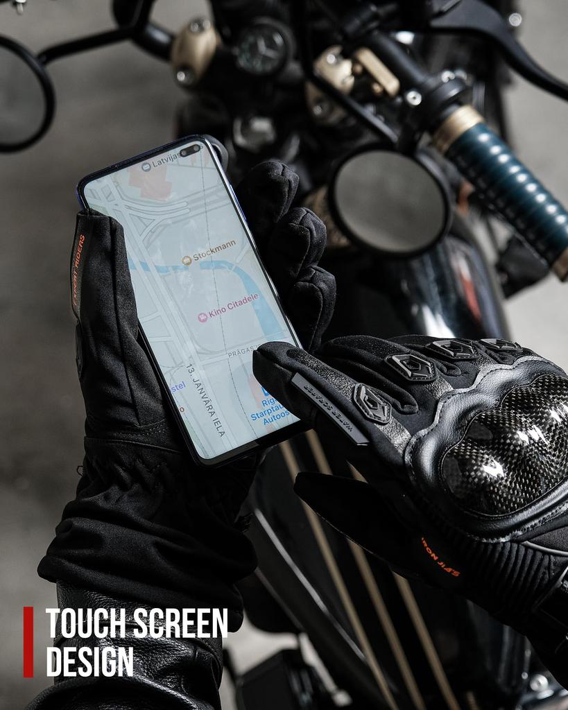 Winter Motorcycle CE1 Touchscreen 3M Thinsulate Carbon for and Perfect for Men and New Eve Gift Gloves, Certified, Cold-Resistant, Waterproof,