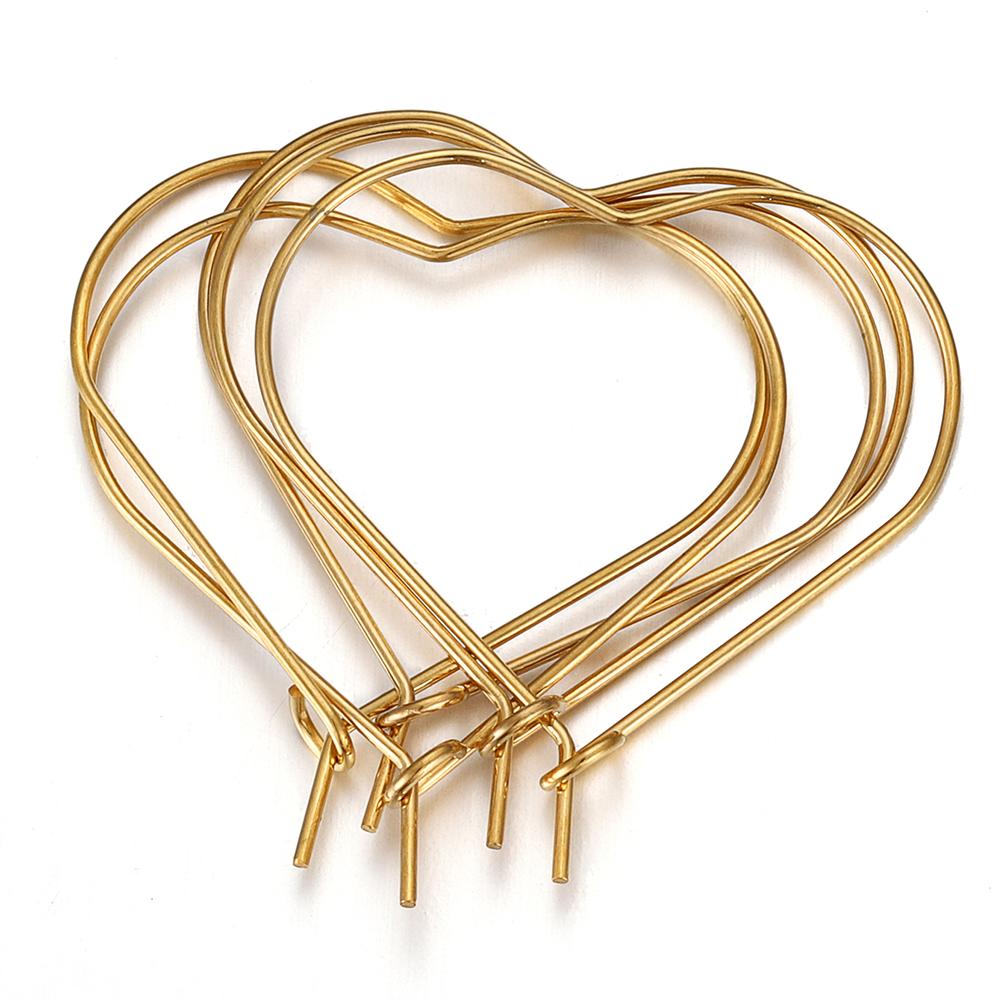 20pcs Stainless Steel Star Love Heart Earrings Pendants Wire Loop Hoops Gold Dangle Drop Earring DIY Jewelry Making Accessories