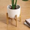 1 Stück 10/12 Zoll Blumentopf-Basis-Ausstellungsständer Vierbeiniger Holz-Blumentopfhalter Hausgarten-Terrassen-Dekor Kreuzregal