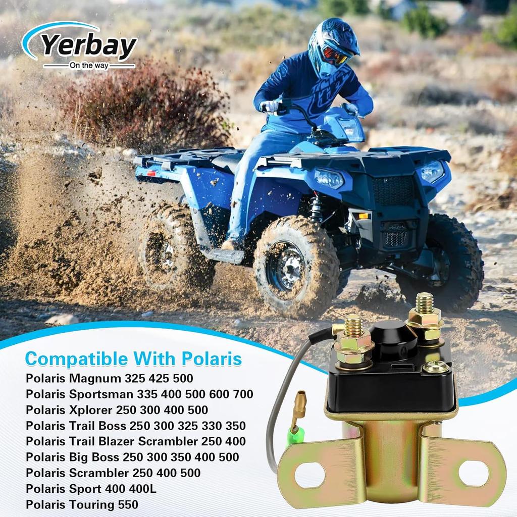Starter Solenoid Relay For Polaris Magnum 325 425 500 Sportsman 335 400 500 600 700 Xplorer 250 300 400 500 Trail Boss 250 300 325 330 350 Trail