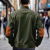 Men's Vintage Corduroy Casual Jacket - Stand Collar Zippered Colorblock Loose-Fit Baseball Jacket