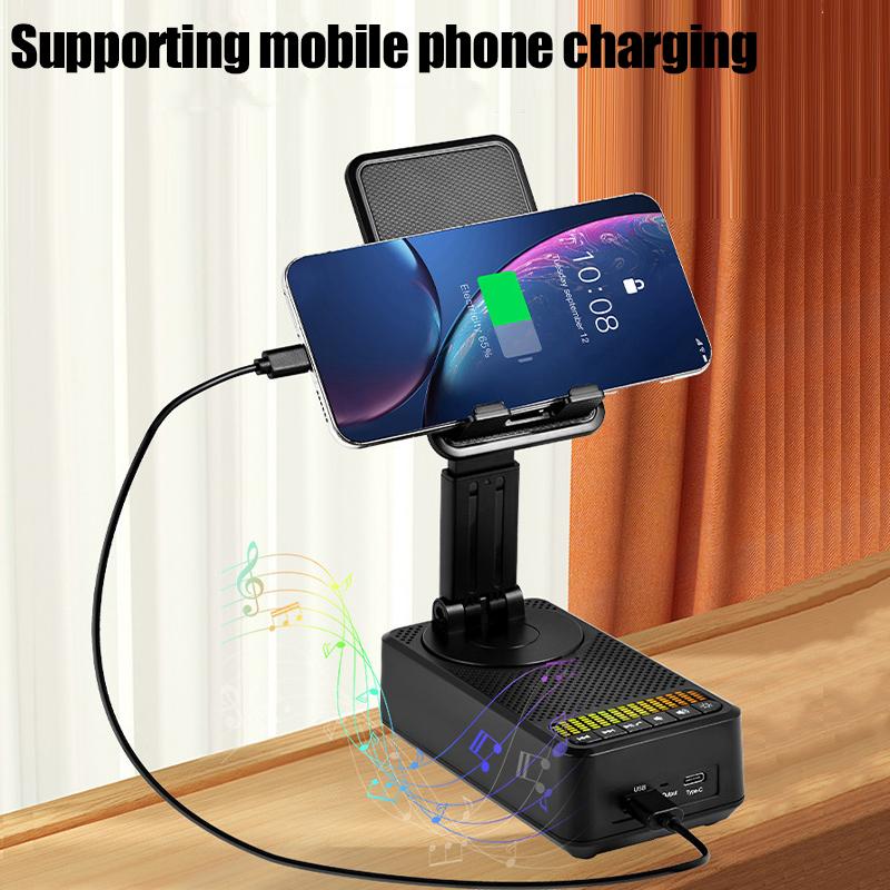 Mobile Phone Holder Stand With Bluetooth Speaker Adjustable Tablet Desktop Live Lazy Bracket Support Portable Wireless Speaker