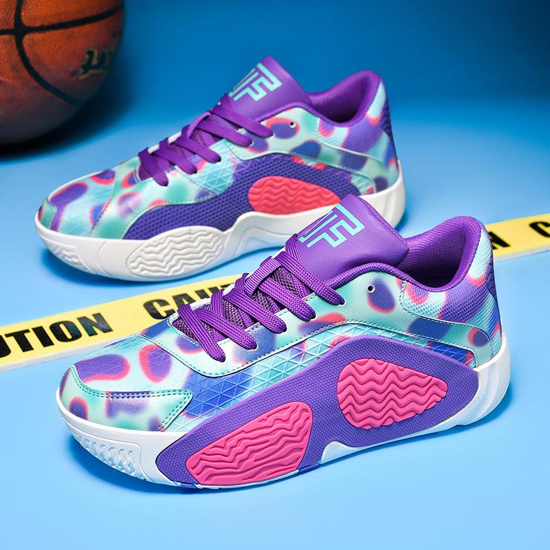 Foreign trade new men's and women's basketball shoes actual combat cement ground youth primary and secondary school students running sports shoes 2025
