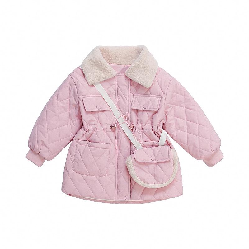 

Girls 2025 Fleece-lined Winter Coat: New Thickened Cotton Jacket for Autumn & Winter 110cm