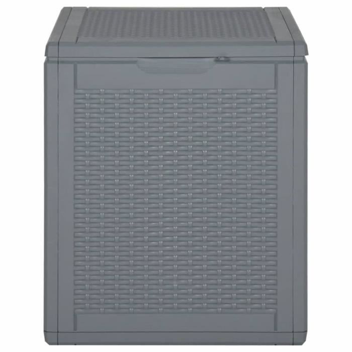 VidaXL Garden Storage Box Grey PP Rattan 90 L 364059