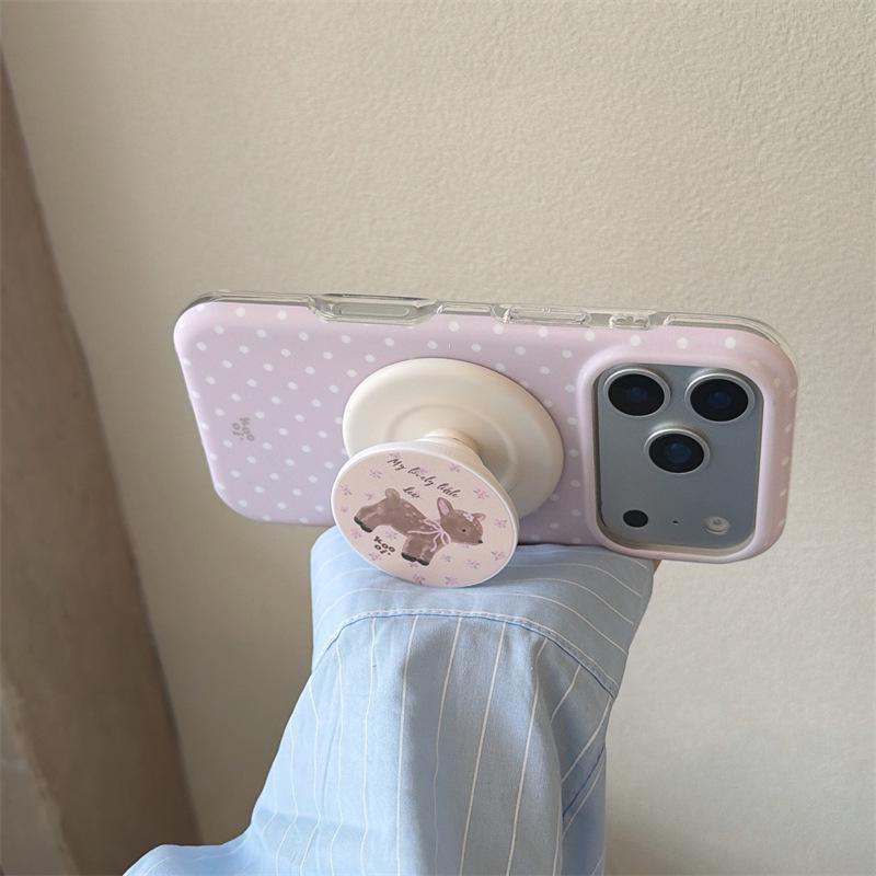 Light Purple Polka Dot Deer Magnetic iPhone Case Compatible with iPhone 17 Pro Max, 16, 15, 14 for Women