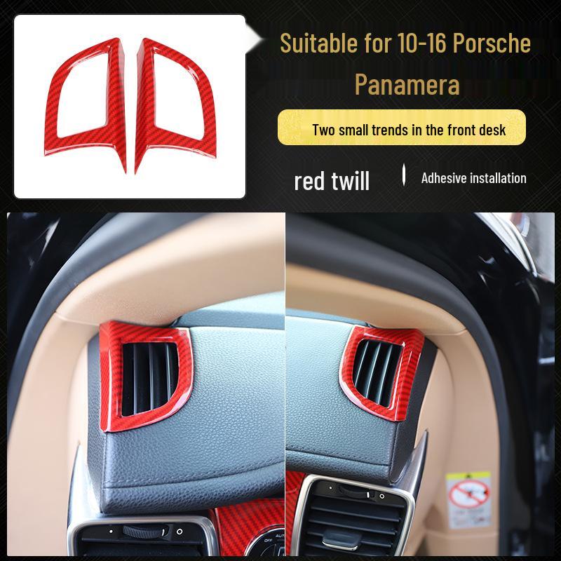 Carbon Fiber Panel Decor Sticker for 10-16 Panamera Front Passenger Side - Imitation Peach Wood