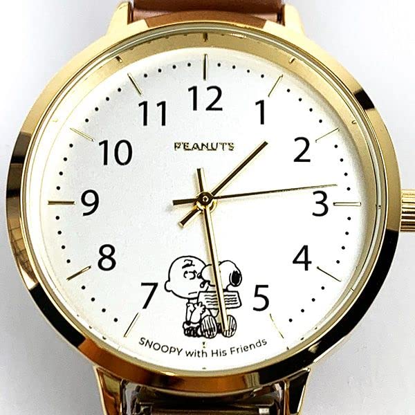 Fieldwork Snoopy Accordion Metal Pink Watch, Strap, Analog, Band, Gold, PNT027-2, Women's,