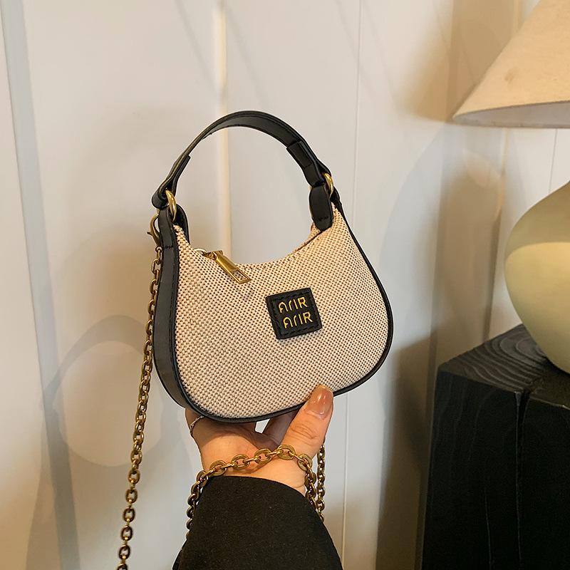 New Mini Children's and Girls' Fashion Accessories Bag Crescent Bag Plaid Leopard Print Crossbody Women's Small Shoulder Bag