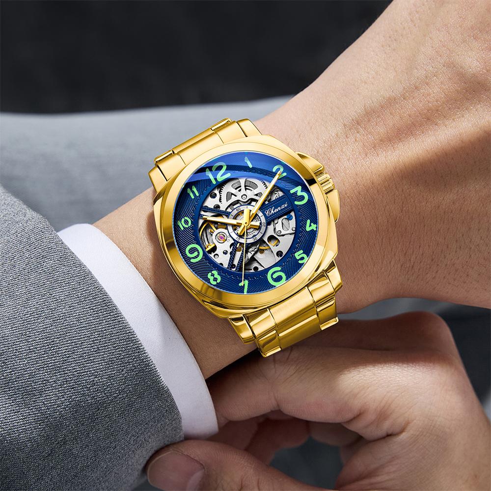 Chenxi Brand Men's Large Openwork Dial Fashion Luminous Waterproof Fully Automatic Mechanical Stainless Steel Business Watches