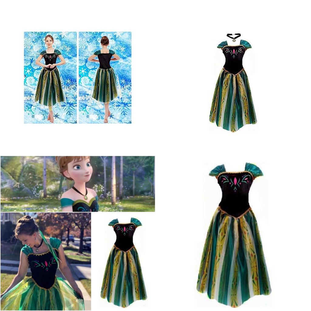 Frozen Adult Princess Dress Anna Holiday Costume Performance Dress Anna Princess Dress