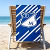 Blue White Crest Pattern Beach Towel - Soft, Absorbent Microfiber, Lightweight, Ideal for The Beach, Parties, Travel, Camping fan gifts