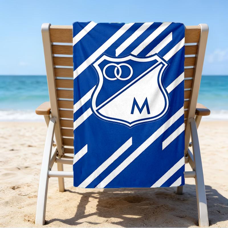 Blue White Crest Pattern Beach Towel - Soft, Absorbent Microfiber, Lightweight, Ideal for The Beach, Parties, Travel, Camping fan gifts