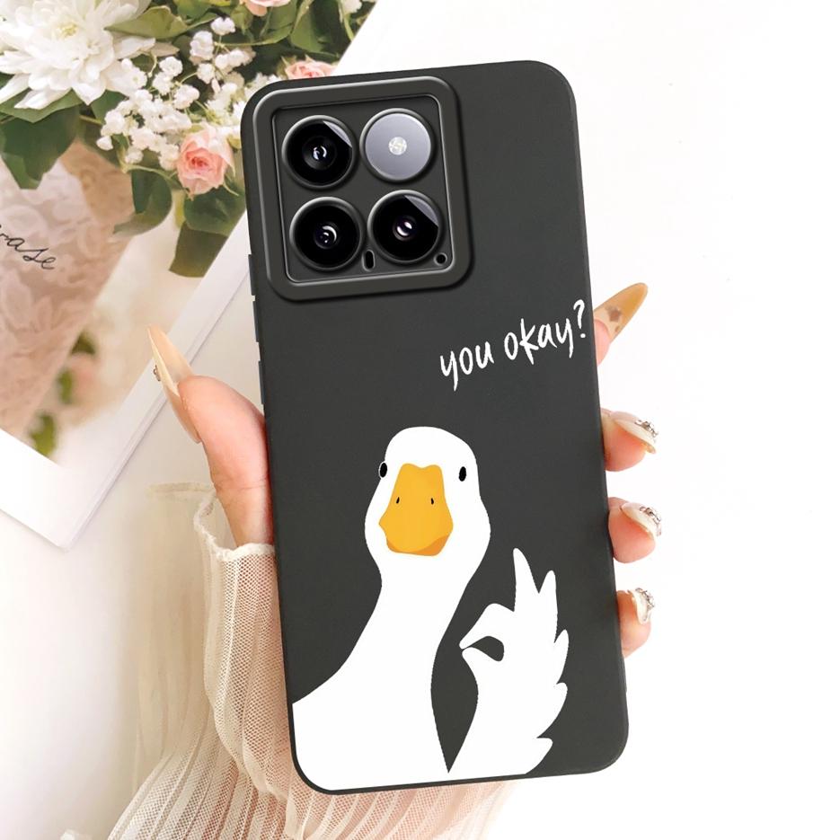 For Xiaomi Mi 14 Pro Case Cute Rabbit Cartoon Cover Shockproof Soft TPU Phone Case For Xiaomi 14 Pro Mi14 Pro 5G Back Cover Bags