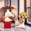 Vassoio portaoggetti in resina a forma di gatto Gatto portafortuna con vassoio Statue di gatto Sculture Decorazione Portachiavi Statuetta moderna per mobile TV Decorazione per la casa