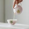Hand Painted Underglaze Pink Sakura Xishi Teapot Luxury Ceramic Tea Set for Home Use