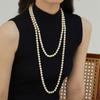French Vintage Clavicle Chain Women Choker Imitation Pearl Sweater Chain Korean Style Long Necklace