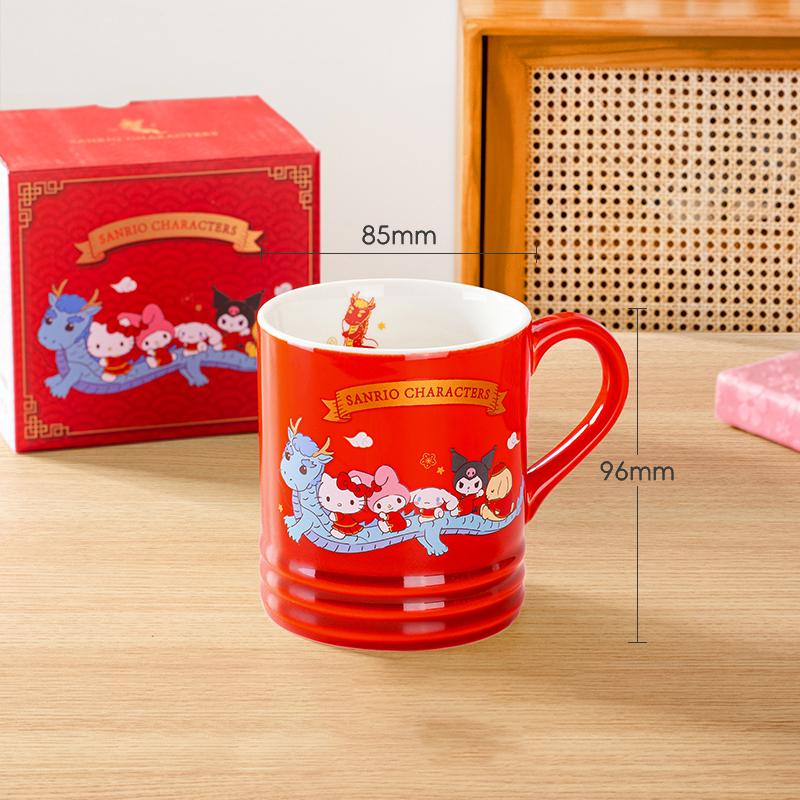 For Sanrio My Melody Ceramic Mugs Cartoon 320ml Coffee Milk Cups Creative Couple Water Cups with Handle Home Breakfast Drinkware