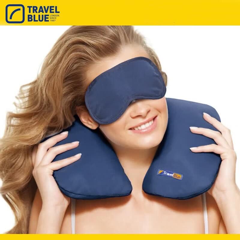 TRAVEL BLUE Inflatable U-shaped Travel Pillow Set