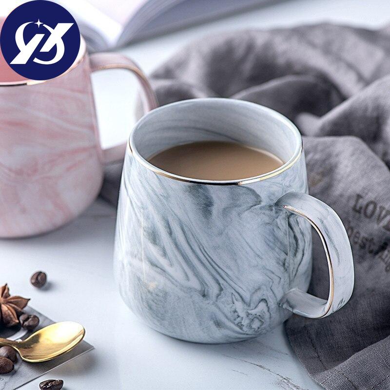 Creative European Phnom Penh Milk Coffee Mugs Marble Pattern Breakfast Water Mug Office Home Drinkware Tea Cup Lover's Gifts
