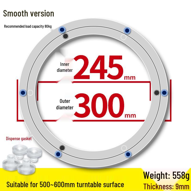 Round Marble Wooden Dining Table with Silent Aluminum Lazy Susan and Rotating Base