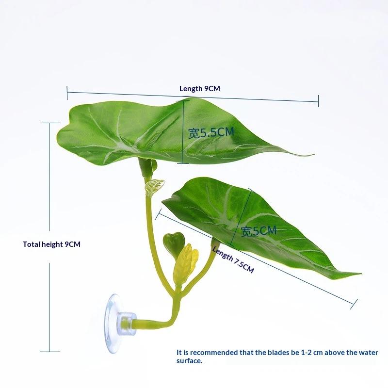 1 Pc Green Leaf Hammock For Betta Fish Stress-Reducing Aquarium-Safe Decor With Suction Cup For Fish Tank Fake Plants Decoration