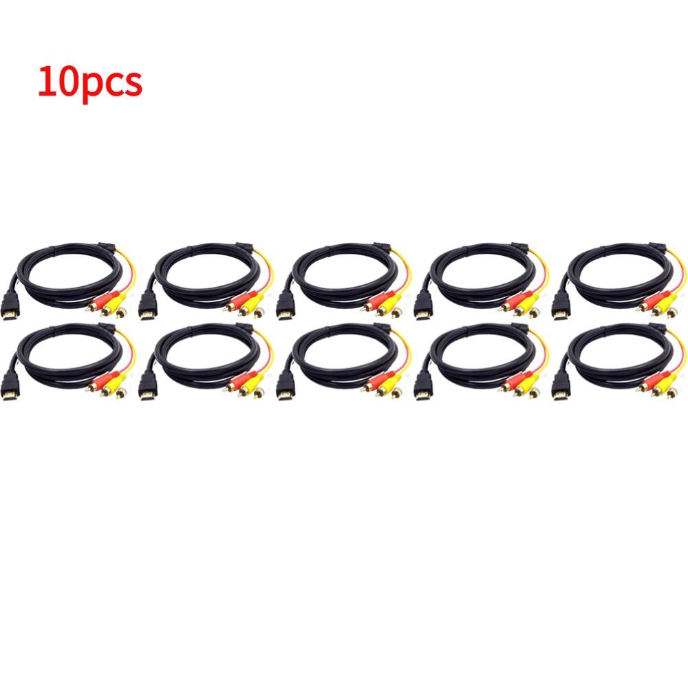 HDMI-compatible To 3RCA Cable 1.5M Audio Video Wire Cable Connector Adapter for Set-Top Box To TV DVD Laptop HDMI To RCA Cable