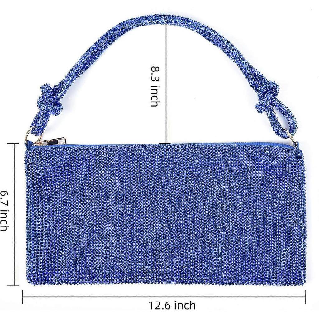 Chic Rhinestone Purses for Women Sparkly Evening Handbag Bling Hobo Bag Shiny Silver Clutch Purse for Party
