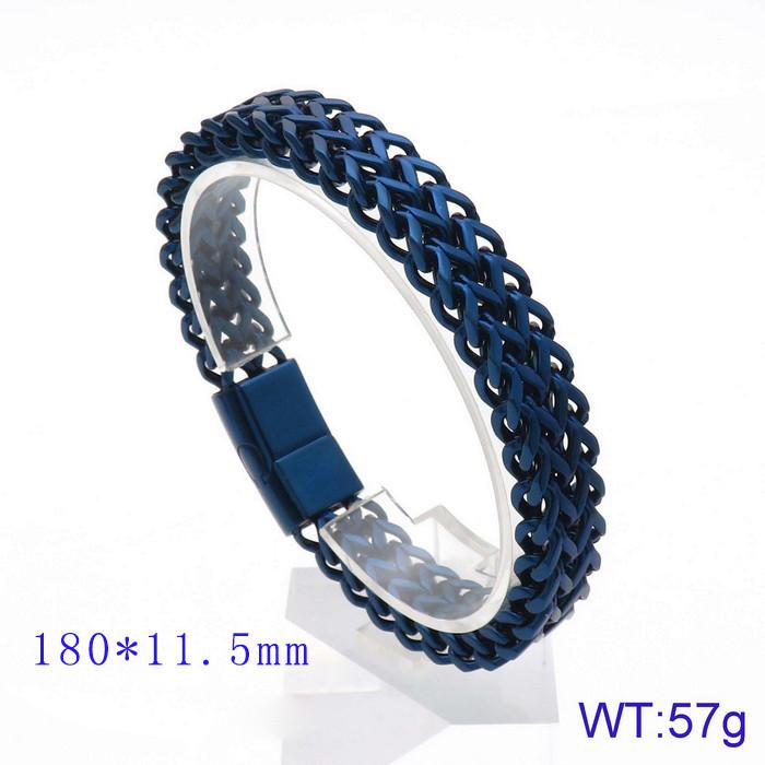 Hand Jewelry, Simple Personalized Woven Double-Row Front And Back Keel Flat Buckle Titanium Steel Men'S Bracelet