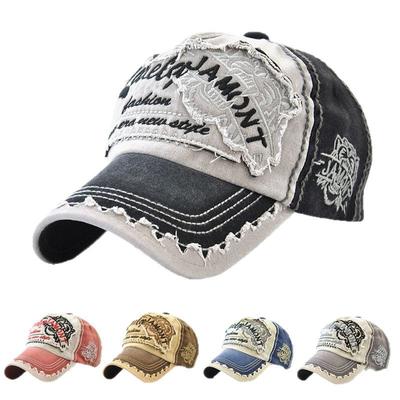 Men Embroidered Tiger Baseball Cap Washed Vintage Sun Protection Snapback Hat
