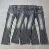 High Street Denim Pants For Men, Retro Distressed, Loose Straight Leg Pants, Wide Leg Sports Pants, Trendy