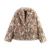 Zbzr Autumn New Women Clothes Western Style Fashion Temperament All-Matching Leopard Print Artificial Fur Long Fleece Outerwear