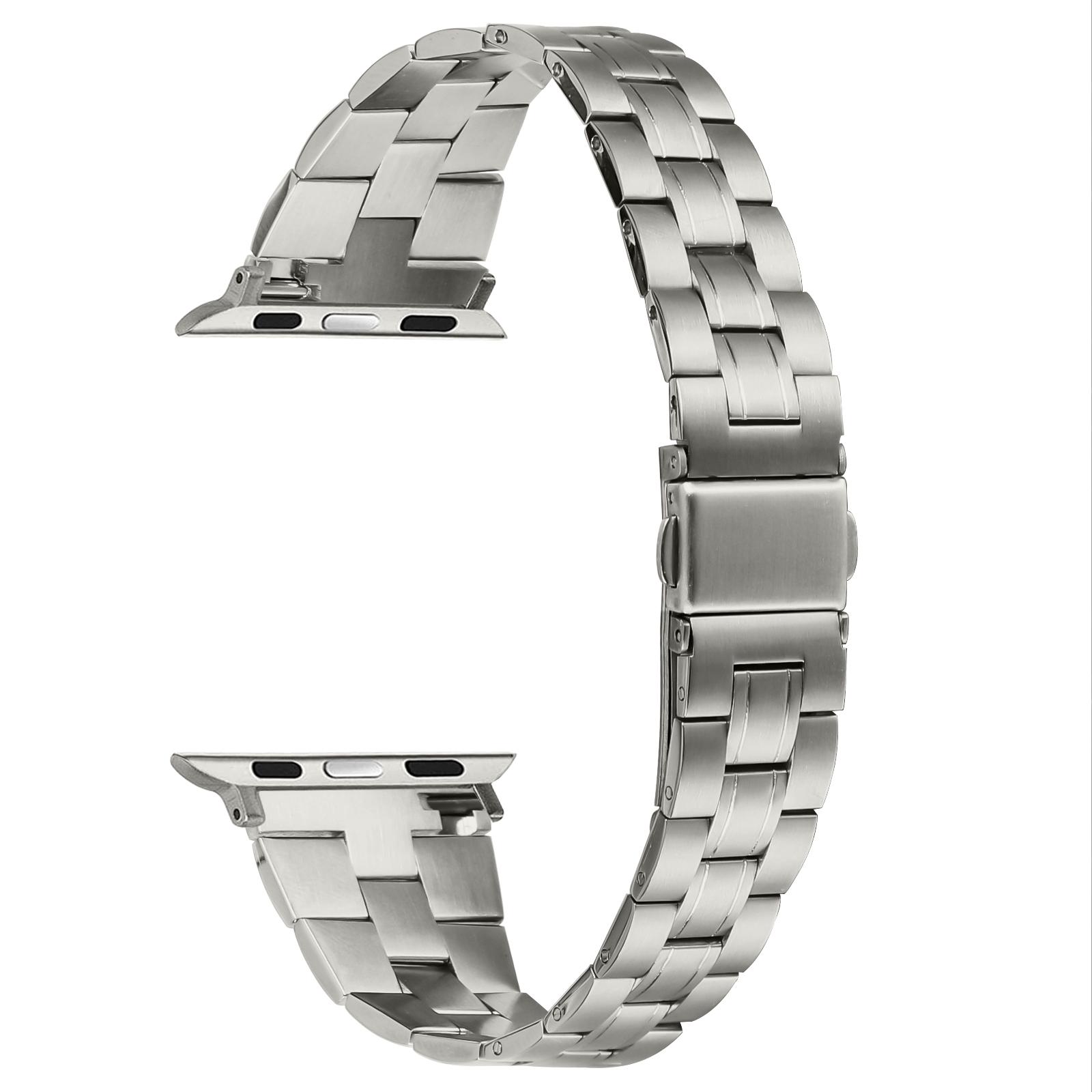 

For Apple Watch Series 11 10 42mm/9 8 7 41mm/SE3 SE2 SE 6 5 4 40mm/3 2 1 38mm Watch Band Stainless Steel H