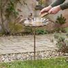 Metal Bowl Iron Bird Bath Feeder Retro Standing Bird Bath Bird Watching Freestanding Birdbath  Yard