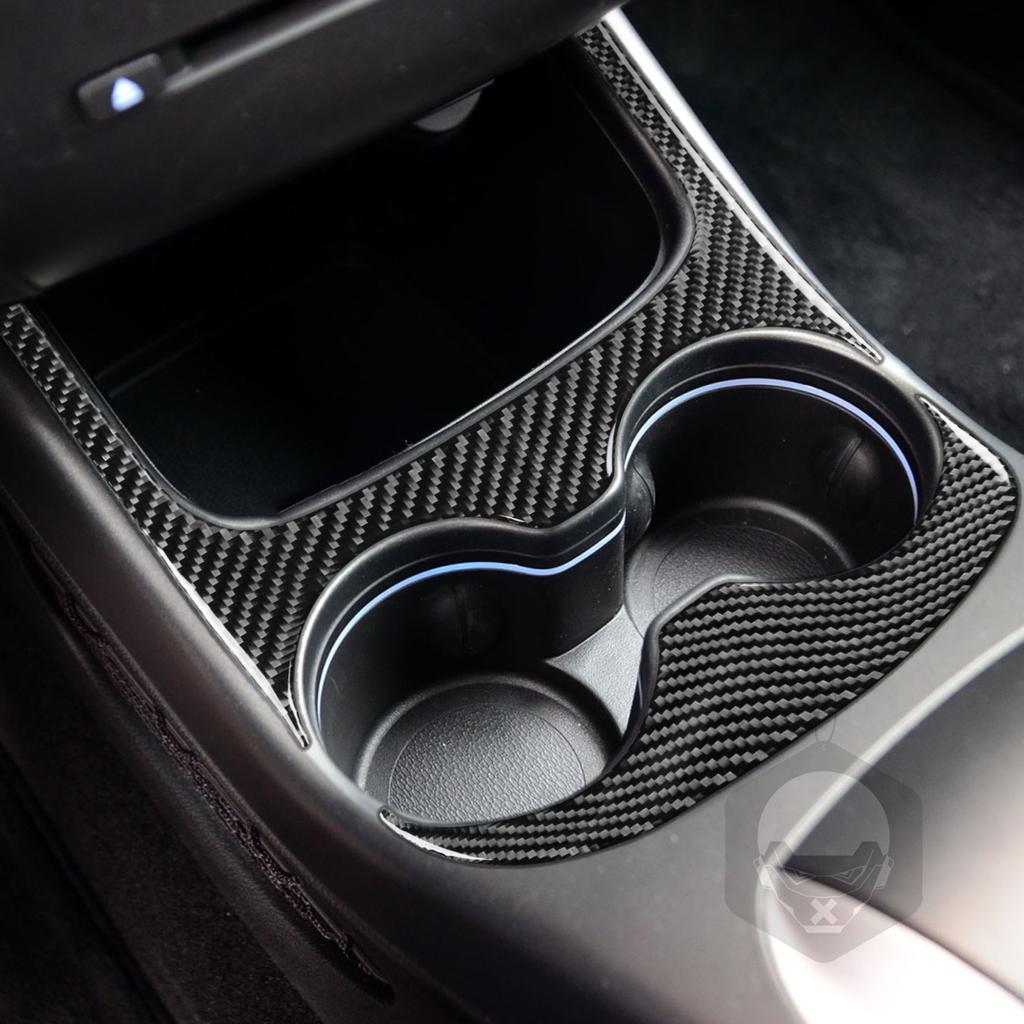Für Dodge Journey 2011-2017 Kohlefaser Mittelkonsolen-Becherhalter-Panel-Zierleiste Abdeckung Auto-Innenzubehör Dekorativer Aufkleber