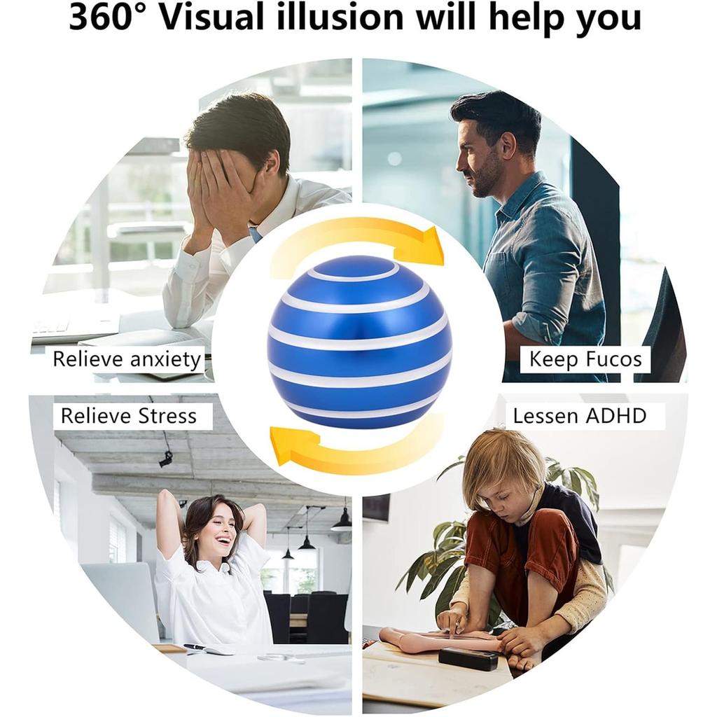Jucării de birou pentru jucărie cinetică, gadgeturi cool, lucruri cool, rotire 180 de secunde, jucărie pentru ameliorarea stresului pentru iluzie optică, cadou pentru birou, școală, acasă