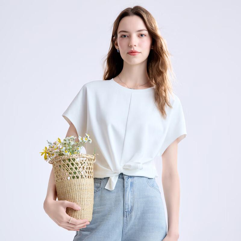 Betu Women's Lyocell Cotton Tie-Waist T-Shirt