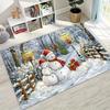 Happy New Year Merry Christmas Tree Santa Claus Cartoon Gift Carpet for Bedroom Living Room Sofa Home Doormat Decor Non-slip Rug