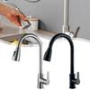 Pull Out Kitchen Faucets 360° Rotating Stainless Steel Kitchen Sink Tap Splash-proof Dual Water Outlet Mode Hot Cold Taps