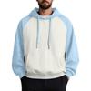 Unisex Casual Drawstring Hoodies Colorblock Raglan Sleeve Sweatshirts