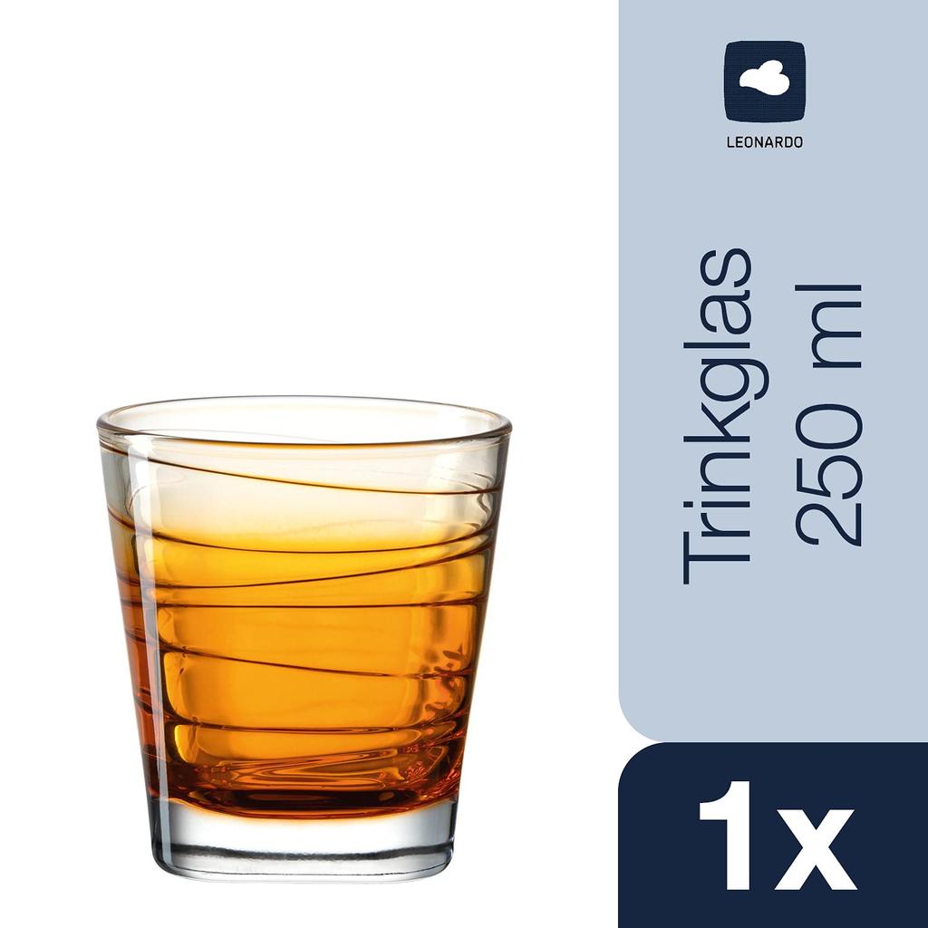 [Official] LEONARDO Vario Struttura Tumbler, 250ml, Orange, 6-Piece Set, 026841