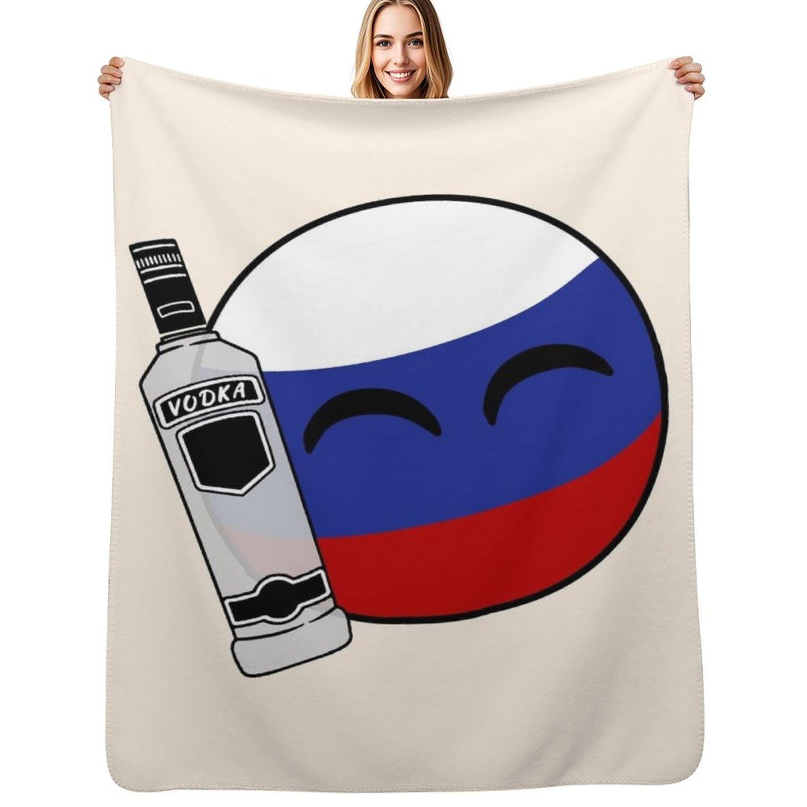 kawaii russiaball chibi Throw Blanket Luxurious Soft Fuzzy Blanket for Sofa Bed 75x100cm