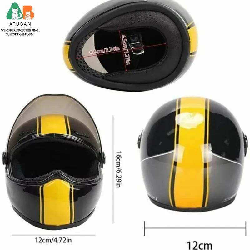 ATUBAN Small Pet Motorcycle Helmet Cat Dog Puppy Mini Helmets,Full Face Motorcycle Helmet Outdoor Head Protecting Pet Hard Hat