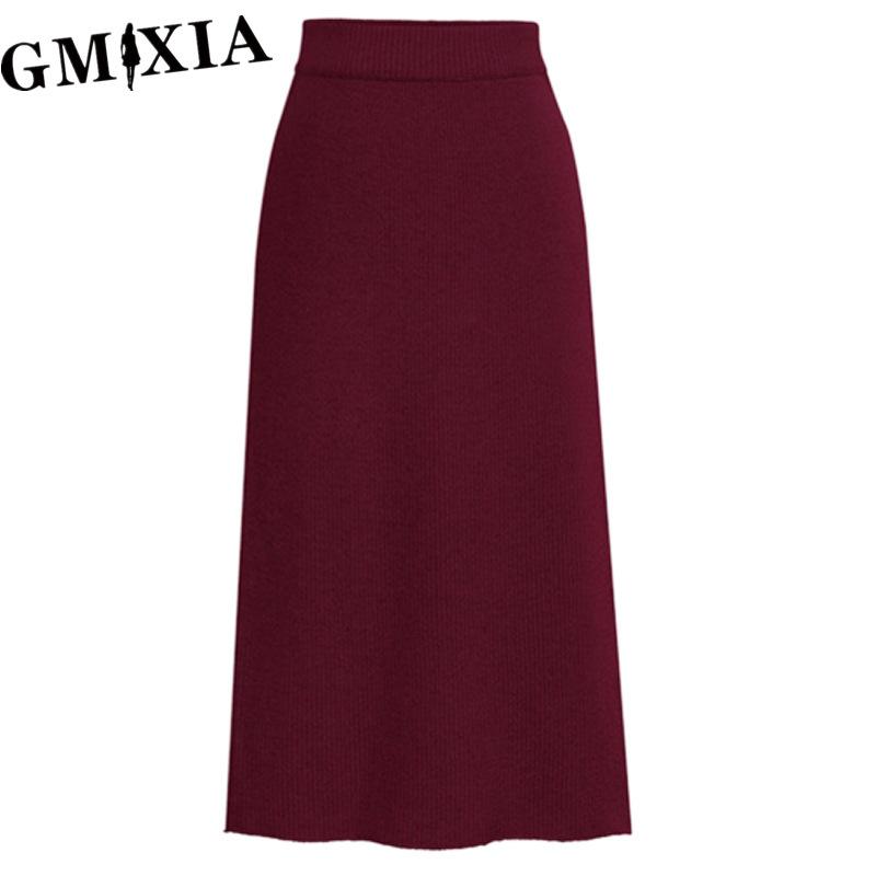 GMXIA Damska Moda Casual Jednolity Kolor Nadruk Wiosna Jesień Spódnica