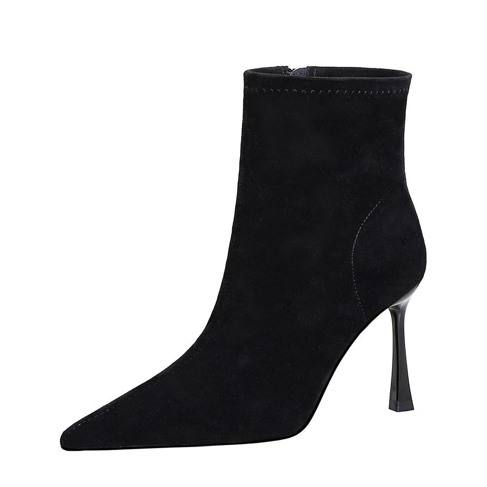 

Boots Women s Suede Pointed Head Thin Heel Side Zipper High Heel Thin Boots Women DS-7922-5 40 чорний